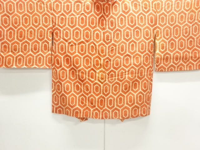 JAPANESE KIMONO / ANTIQUE HAORI / SILK / ALL SHIBORI / KIKKO PATTERN